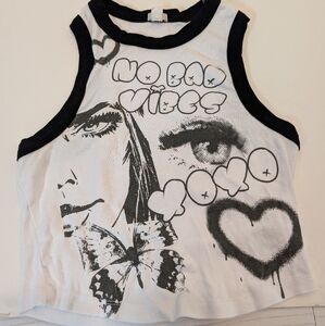Garage Black and White Graphic Tank Top
